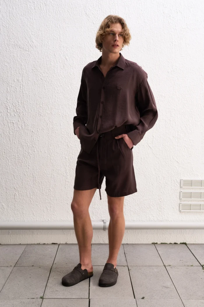 OVERSIZE MODAL KAHVE GÖMLEK - Görsel 6