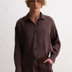 OVERSIZE MODAL KAHVE GÖMLEK