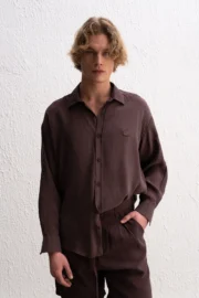 OVERSIZE MODAL KAHVE GÖMLEK