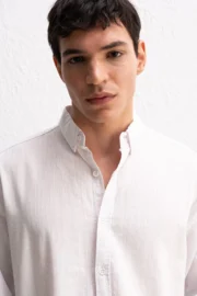 OVERSIZE FRESH KETEN BEYAZ GÖMLEK - Görsel 4