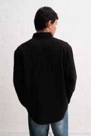 OVERSIZE FRESH KETEN SİYAH GÖMLEK - Görsel 5