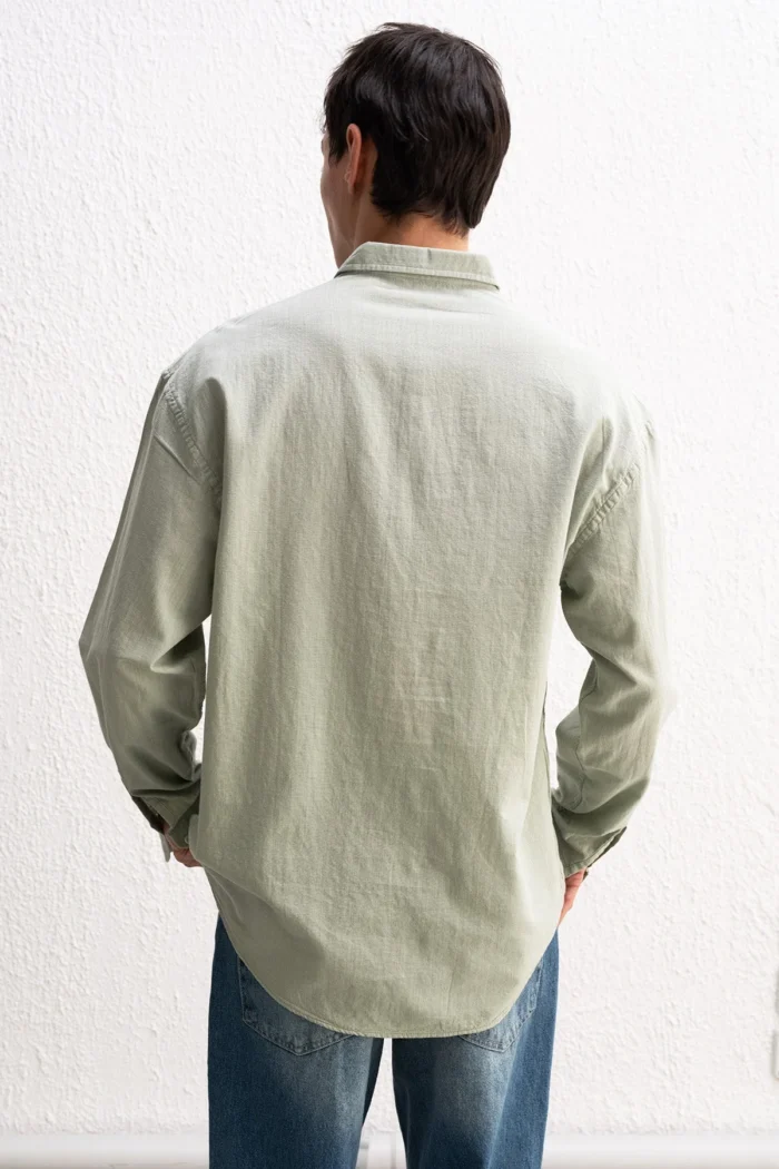 OVERSIZE FRESH KETEN MİNT GÖMLEK - Görsel 4