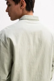 OVERSIZE FRESH KETEN MİNT GÖMLEK - Görsel 5