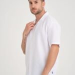 Rahat Kalıp Beyaz Müslin Keten Gömlek