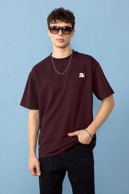 Minimal Baskılı Oversize Erkek T-shirt