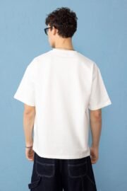 Minimal Baskılı Oversize Erkek T-shirt - Görsel 4
