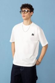 Minimal Baskılı Oversize Erkek T-shirt - Görsel 5