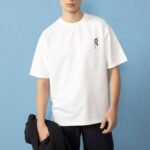 Minimal Baskılı Beyaz Oversize Erkek T-shirt