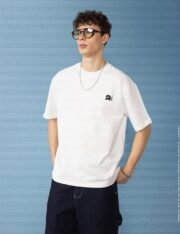 Minimal Baskılı Oversize Erkek T-shirt - Görsel 3