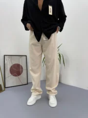 GIESTO BEJ İNCLUSİVE KETEN BAGGY PANTOLON - Görsel 6