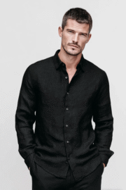 ERKEK KETEN GÖMLEK - SLİM FİT,UZUN KOLLU,ÖZEL TASARIM - Görsel 3